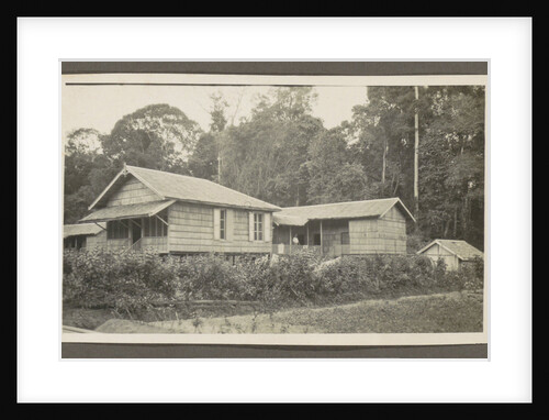 Two wooden houses with porches and an outbuilding by Anonymous