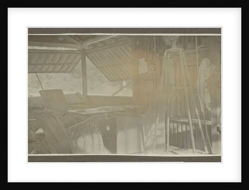 Room Interior of a wooden house with open shutters by Anonymous