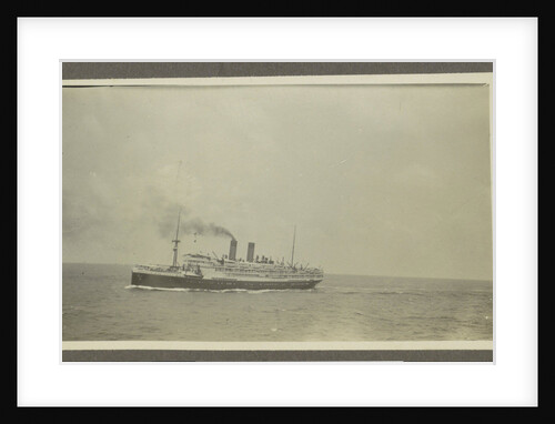 Passenger with a smoking chimney at sea by Anonymous