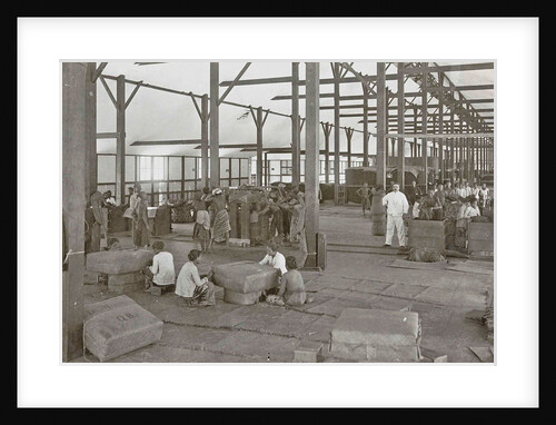 Sumatra indonesia, pressing and sewing of suits in barn by Carl J. Kleingrothe