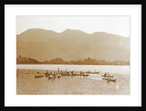 Sumatra indonesia, lake of Manindjan with native fishing boats by Christiaan Benjamin Nieuwenhuis