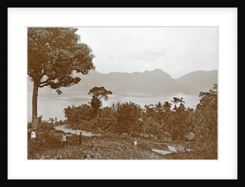 Sumatra indonesia, lake of Manindjan with natives around by Christiaan Benjamin Nieuwenhuis