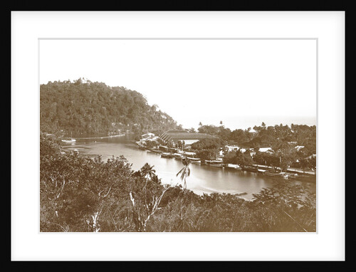Sumatra, boats and crops along Handelskade Padang, Indonesia by Christiaan Benjamin Nieuwenhuis