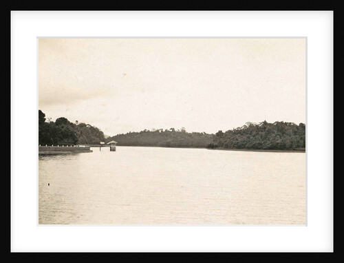 Singapore river with waterworks by Anonymous