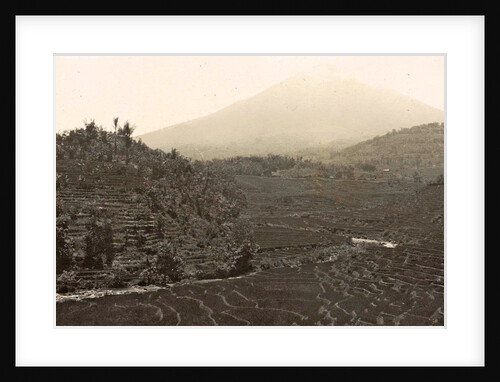 Garut with mountain Tjikorai and sawahs on foreground by Anonymous