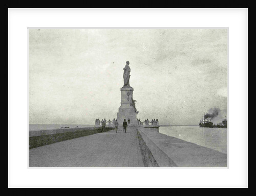 Port Said, Suez Canal pier with statue Ferd. de Lesseps, Egypt by Anonymous