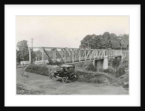 Dutch East Indies, indonesia, bridge over Batang Toro car by Anonymous