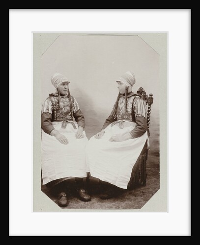 Marken, portrait of two girls in costume in studio by Anonymous