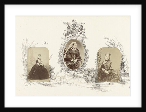 Portrait of Alexandra, Princess of Wales bordered by drawing of English landscape by Anonymous