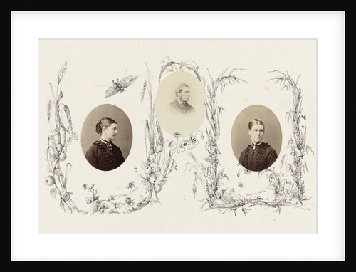 Portrait of John P.Carter bordered by drawing fruit vines by Anonymous