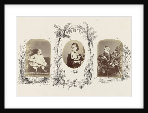 Portrait of Reginald Carter as a child's picture book bordered by drawing flora by Anonymous