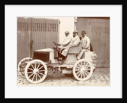 Three men with big sunglasses in an open car by Anonymous