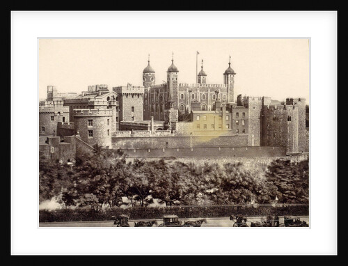 View of the Tower of London UK with on the foreground horse carriages by Anonymous