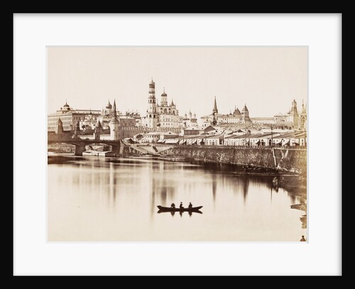 View of the Kremlin in Moscow, in the foreground the Moskva, Russia by Anonymous