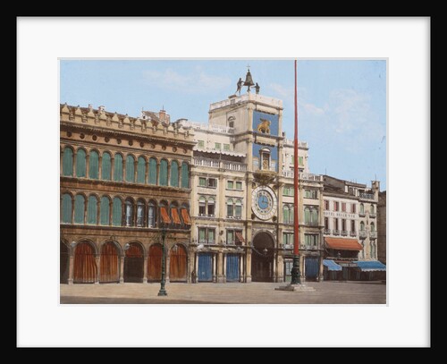 Clock Tower, Torre dell'Orologio and adjacent buildings in Venice Italy by Anonymous