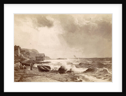 the painting Annalkande Storm: motivate fran Bohulän by Edv. Bergh by Anonymous