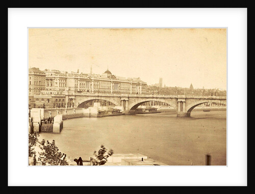 Waterloo Bridge and Somerset House in London, seen across the Thames UK by Anonymous