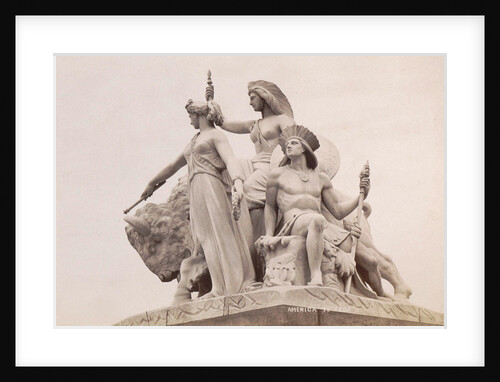 Group at the foot of the Albert Memorial in London: America by F.G.O. Stuart