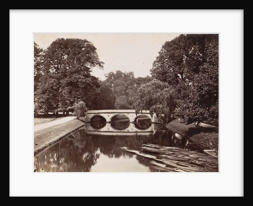 Bridge at Trinity College, Cambridge, in the foreground rowboats by Anonymous