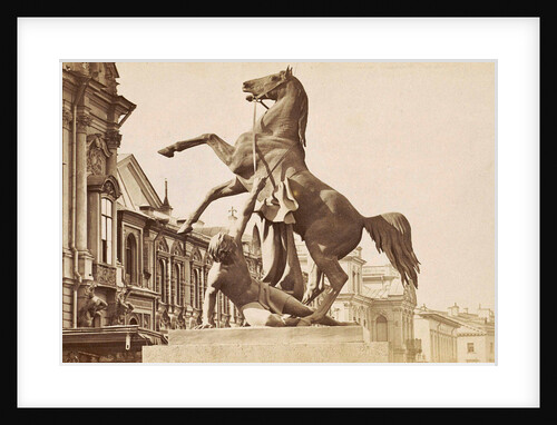 Picture of a horse tamer on Anitschkowbrug in St. Petersburg Russia by Anonymous