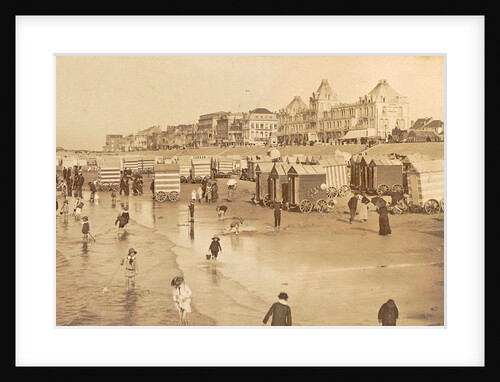 Bathers and bathing carriages on the beach of Blankenberge, Belgium by Anonymous
