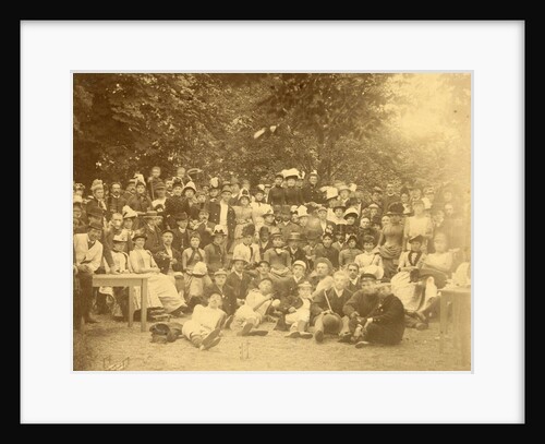 Group portrait of young people in a forest during a group outing by Anonymous