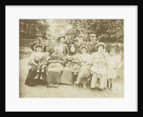 Family portrait of three generations in a garden by Anonymous