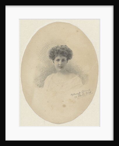 Oval colored portrait of Mrs Heemstra-Hollenberg de Beckfeldt by K. Collings