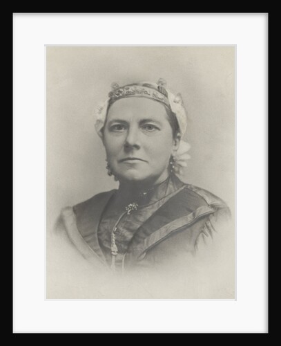 Portrait woman with costume cap by Anonymous