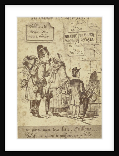 cartoon by Napoleon III: I shall leave with all ... millon, except a million Prussians, I leave by Anonymous