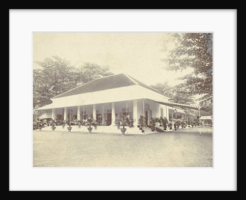 Villa with porch and palms in Indonesia by Anonymous
