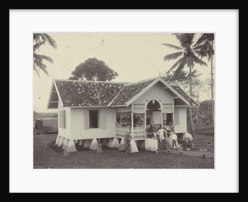 Two men on the porch of a house in the Dutch East Indies, indonesia by Anonymous
