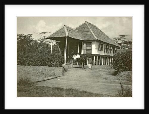 Married couple in a carriage for a home in the Dutch East Indies, indonesia by Anonymous