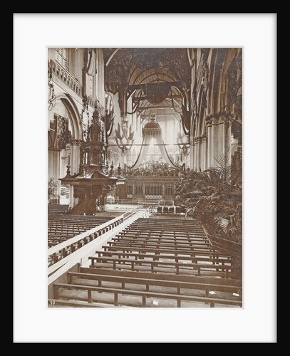 Interior of the Nieuwe Kerk, Amsterdam, The Netherlands, as it was at the inauguration of Queen Wilhelmina by Samuel Herz