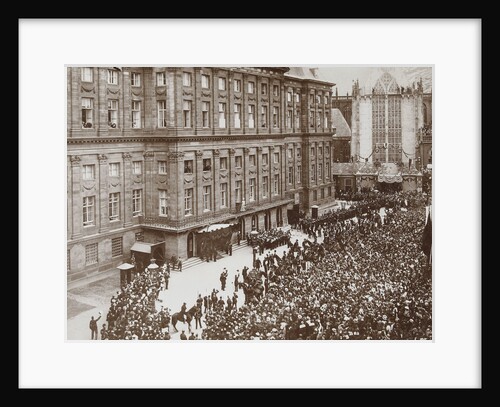 tribute to Wilhelmina, a day for her coronation as Queen at the Royal Palace on Dam Square, Amsterdam by Samuel Herz