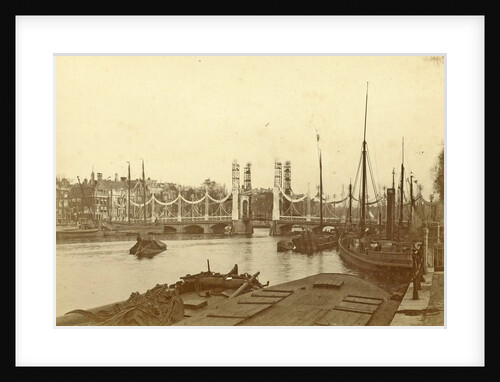 Decoration on the Magere Brug at the reception of William and Emma in Amsterdam by Albert Greiner