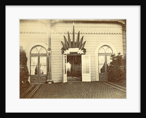 Decoration at the reception of of Willem III and Emma, Station Weesperpoort in Amsterdam by Albert Greiner