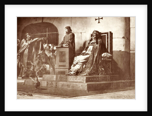 a painting by J.P. Laurens, Le Pape Formosa ', Goupil & Cie by Ludovic Baschet