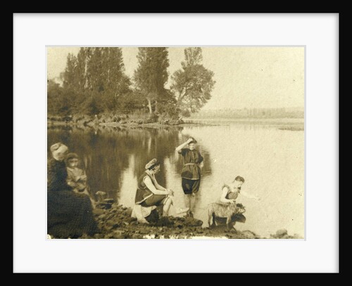 Family near the water in swimwear by Anonymous
