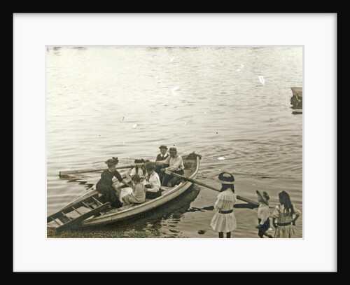Passengers in a rowboat by Anonymous