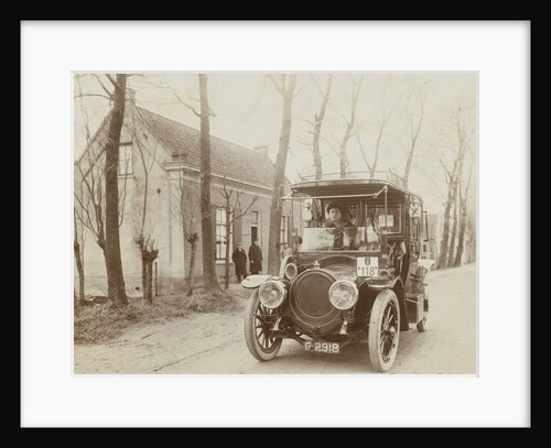 Man in car near a house by Anonymous