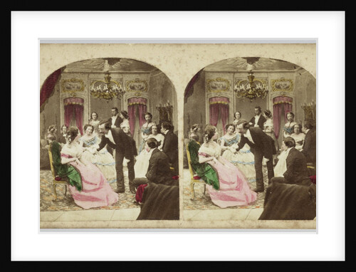 Scene in salon: talking companion by Anonymous