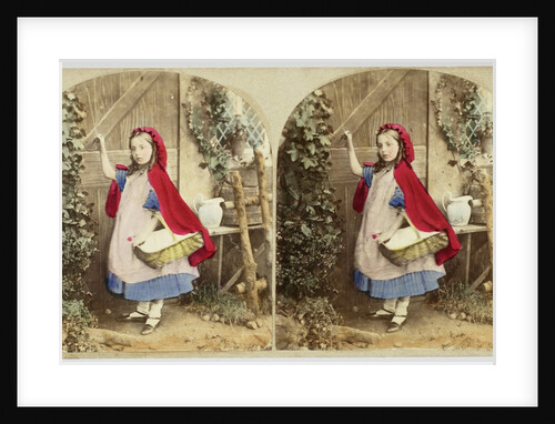 Little Red Riding Hood knocks on grandmothers door by The London Stereoscopic Company