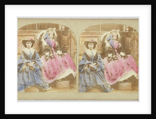 Scene in interior young woman and sleeping elderly woman by Anonymous