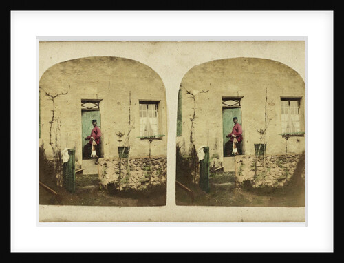 Man with dead hare for a house by Anonymous