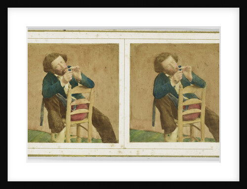 Man with pipe on chair by Henri Plaut