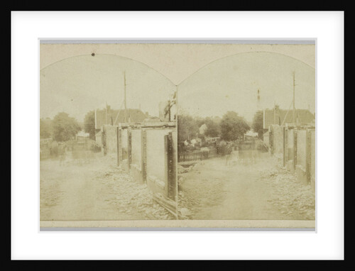 The village Sloterdijk after the fire of 14 junij 1859 by Pieter Oosterhuis