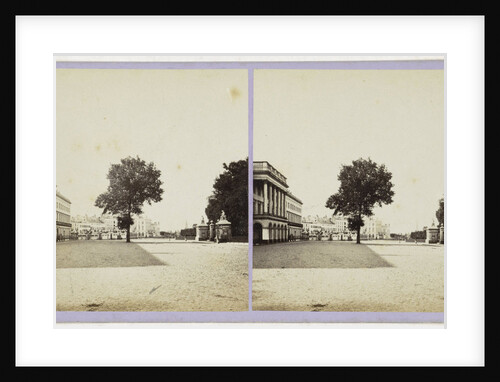 Bruxelles, La place du Palais: Palais du roi, Hotel Bellevue by Jules Queval