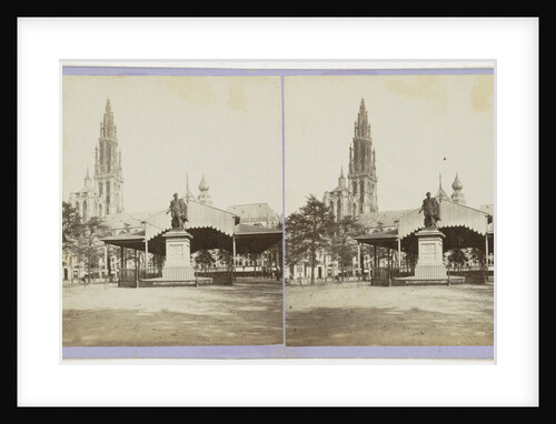 Antwerp Anvers Antwerpen, The Cathedral, Rubens statue and Green Square by Jules Queval