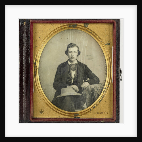 Portrait of a young man with hat by John Beattie